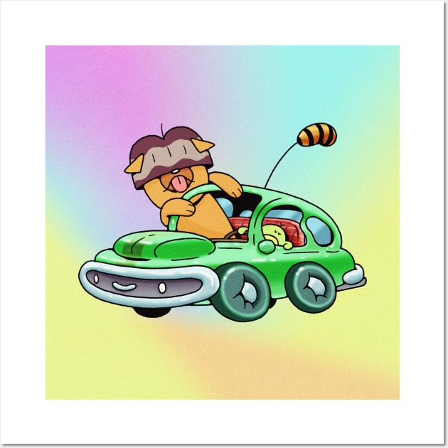 get in, let's go Wall Art by Bowlcut Pug